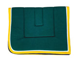 Kersey Wool Saddle Pad - Bottle Green w Yellow Gold, White Trim